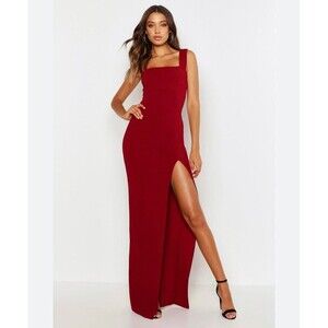 Boohoo NWOT Red 10 Tall Maxi Dress New